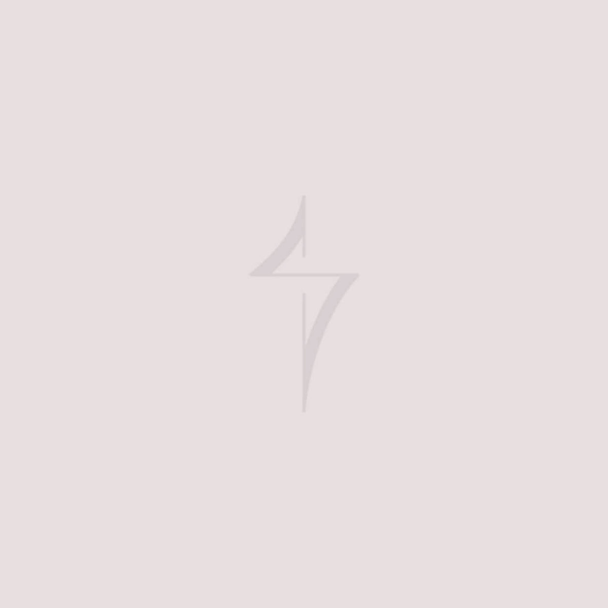 Aesthetic Medicine logo mark on a pale pink background, with a stylised lightning shape in light grey